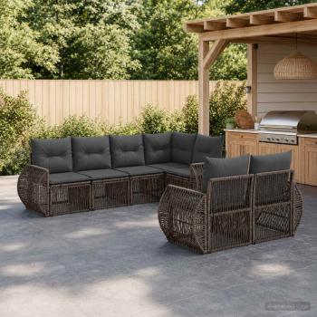 ARDEBO.de - Gartensofa-set 7 stk. 7-Sitzanzahl Grau und Dunkelgrau