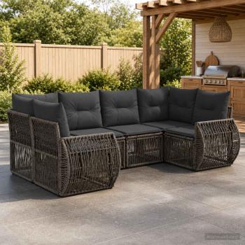 ARDEBO.de - Gartensofa-set 6 stk. 6-Sitzanzahl Grau und Dunkelgrau