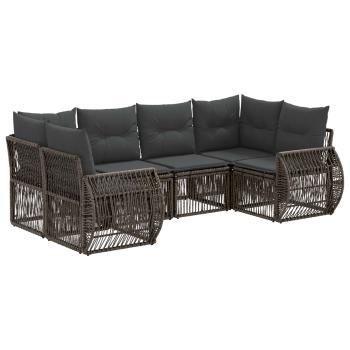 Gartensofa-set 6 stk. 6-Sitzanzahl Grau und Dunkelgrau