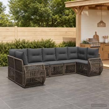 ARDEBO.de - Gartensofa-set 7 stk. 7-Sitzanzahl Grau und Dunkelgrau