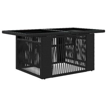 Gartensofa-set 9 stk. Schwarz und Cremeweiß Poly-Rattan