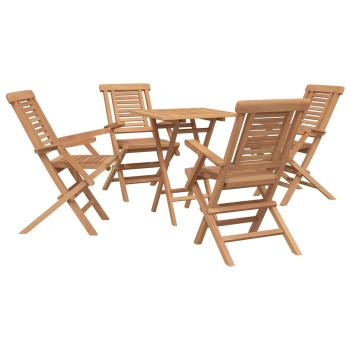 Gartenset 3 stk. Braun Massivholz Teak