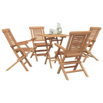 Gartenset 3 stk. Braun Massivholz Teak