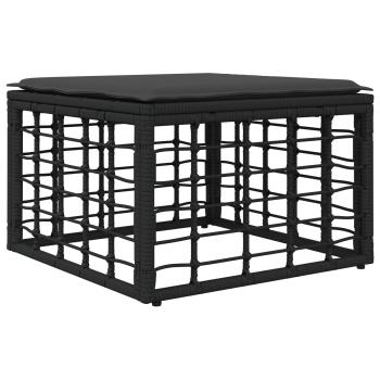 Gartensofa-set 5 stk. Schwarz und Dunkelgrau Poly-Rattan