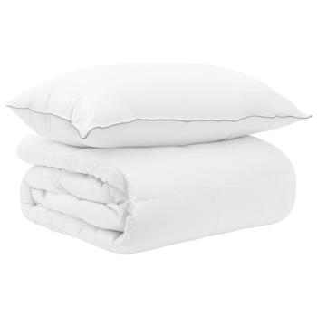 ARDEBO.de - Duvet- und Kopfkissen-Set 2 stk. 137 x 200 cm Sommer Weiß