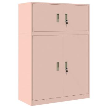 Aufbewahrungsschrank 2 stk. Rosa 90 x 40 x 130 cm Stahl