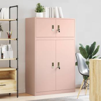ARDEBO.de - Aufbewahrungsschrank 2 stk. Rosa 90 x 40 x 145 cm Stahl
