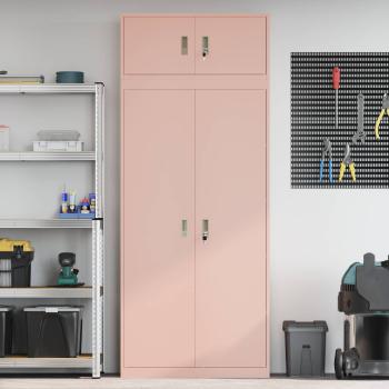 Aufbewahrungsschrank 2 stk. Rosa 90 x 40 x 220 cm Stahl