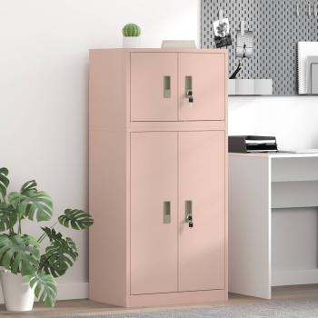 ARDEBO.de - Aufbewahrungsschrank 2 stk. Rosa 60 x 40 x 130 cm Stahl
