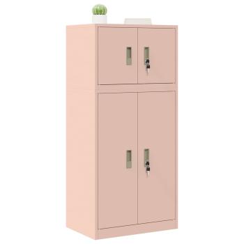 Aufbewahrungsschrank 2 stk. Rosa 60 x 40 x 130 cm Stahl