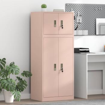 ARDEBO.de - Aufbewahrungsschrank 2 stk. Rosa 60 x 40 x 145 cm Stahl