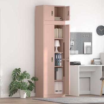 ARDEBO.de - Aufbewahrungsschrank 2 stk. Rosa 60 x 40 x 220 cm Stahl