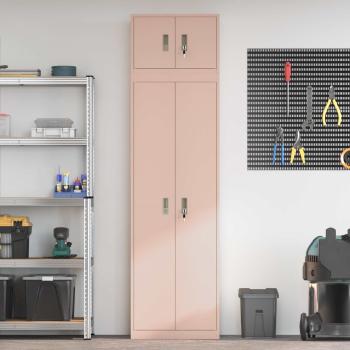 Aufbewahrungsschrank 2 stk. Rosa 60 x 40 x 220 cm Stahl