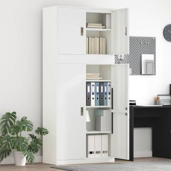 ARDEBO.de - Aufbewahrungsschrank 2 stk. Weiß 90 x 40 x 210 cm Stahl