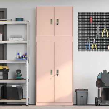 Aufbewahrungsschrank 2 stk. Rosa 80 x 40 x 210 cm Stahl