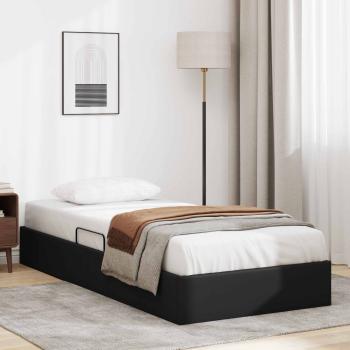 ARDEBO.de - Ottoman Bettgestell Schwarz 100 x 200 cm Kunstleder