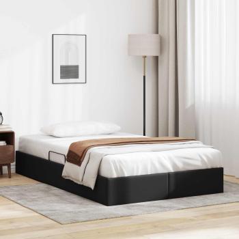 ARDEBO.de - Ottoman Bettgestell Schwarz 120 x 200 cm Kunstleder