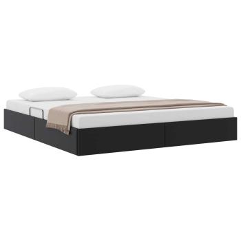 Ottoman Bettgestell Schwarz 160 x 200 cm Kunstleder