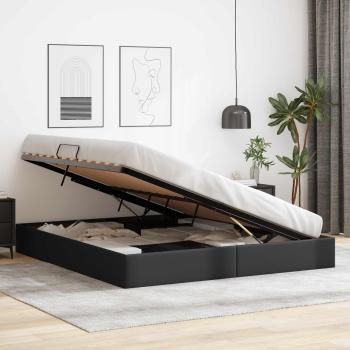 Ottoman Bettgestell Schwarz 160 x 200 cm Kunstleder