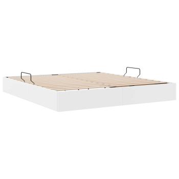 Ottoman Bettgestell Reinweiß 160 x 200 cm Kunstleder