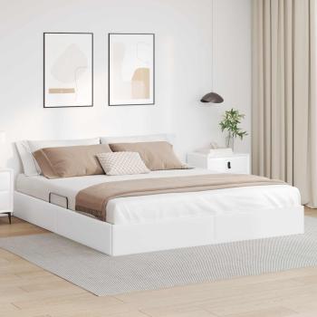 ARDEBO.de - Ottoman Bettgestell Reinweiß 180 x 200 cm Kunstleder