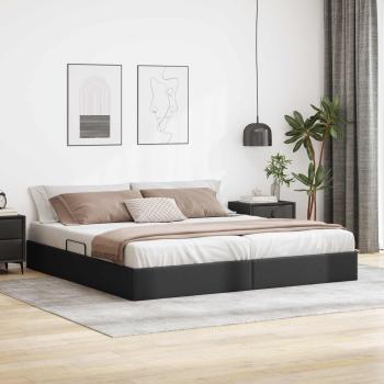 ARDEBO.de - Ottoman Bettgestell Schwarz 200 x 200 cm Kunstleder