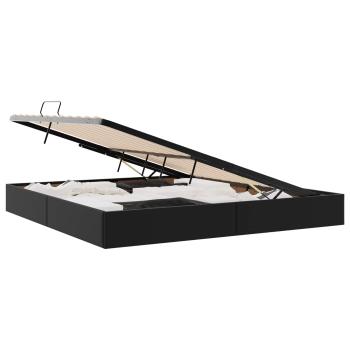 Ottoman Bettgestell Schwarz 200 x 200 cm Kunstleder