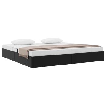 Ottoman Bettgestell Schwarz 200 x 200 cm Kunstleder