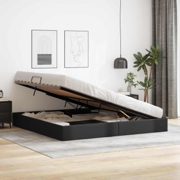 Ottoman Bettgestell Schwarz 200 x 200 cm Kunstleder