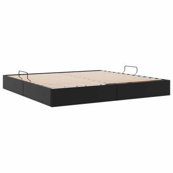Ottoman Bettgestell Schwarz 200 x 200 cm Kunstleder