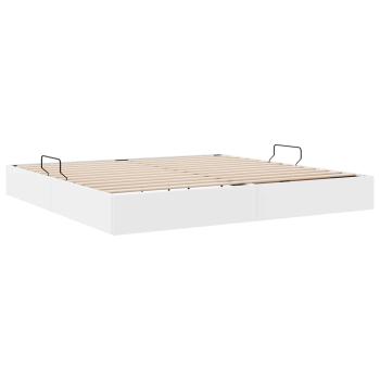 Ottoman Bettgestell Reinweiß 200 x 200 cm Kunstleder
