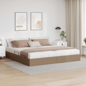 ARDEBO.de - Ottoman Bettgestell Cappuccino 200 x 200 cm Kunstleder