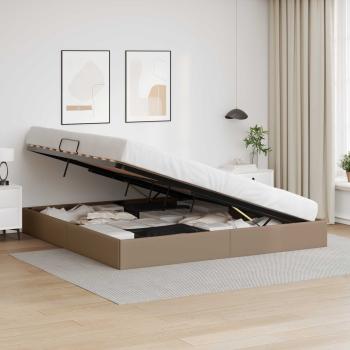 Ottoman Bettgestell Cappuccino 200 x 200 cm Kunstleder