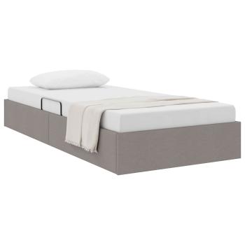 Ottoman Bettgestell mit Speicher Taupe 90 x 190 cm Stoff