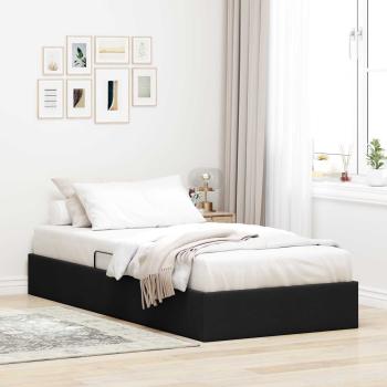 ARDEBO.de - Ottoman Bettgestell mit Speicher Schwarz 90 x 200 cm Stoff