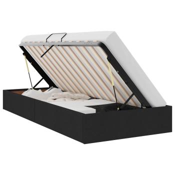 Ottoman Bettgestell mit Speicher Schwarz 90 x 200 cm Stoff
