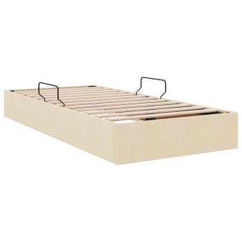 Ottoman Bettgestell mit Speicher Creme 90 x 200 cm Stoff