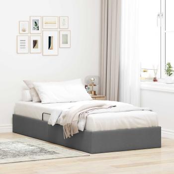 ARDEBO.de - Ottoman Bettgestell mit Speicher Dunkelgrau 100 x 200 cm Stoff