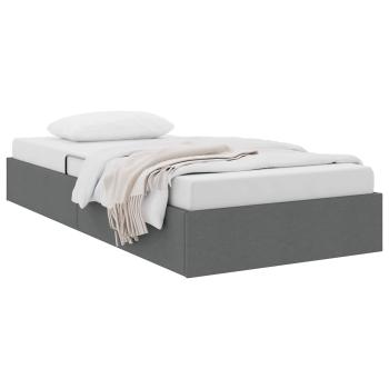 Ottoman Bettgestell mit Speicher Dunkelgrau 100 x 200 cm Stoff