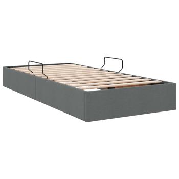 Ottoman Bettgestell mit Speicher Dunkelgrau 100 x 200 cm Stoff