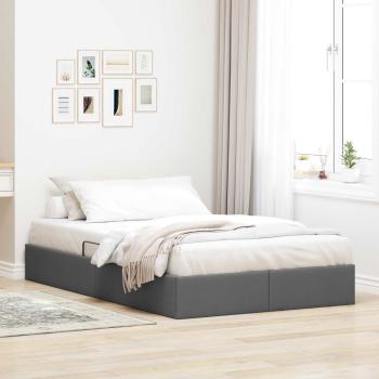 ARDEBO.de - Ottoman Bettgestell mit Speicher Dunkelgrau 120 x 200 cm Stoff