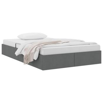 Ottoman Bettgestell mit Speicher Dunkelgrau 120 x 200 cm Stoff