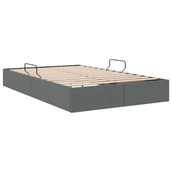Ottoman Bettgestell mit Speicher Dunkelgrau 120 x 200 cm Stoff