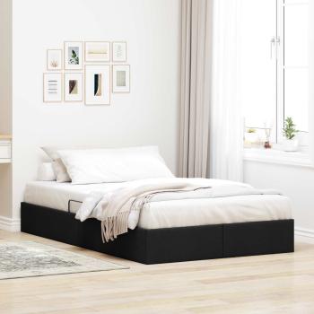 ARDEBO.de - Ottoman Bettgestell mit Speicher Schwarz 120 x 200 cm Stoff