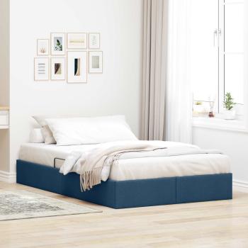 ARDEBO.de - Ottoman Bettgestell mit Speicher Blau 120 x 200 cm Stoff