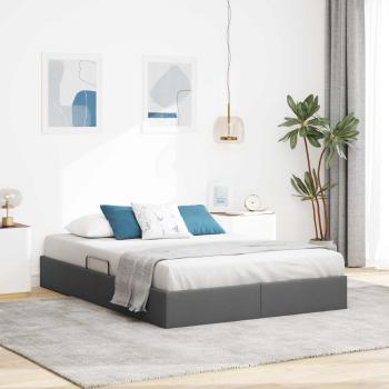 ARDEBO.de - Ottoman Bettgestell mit Speicher Dunkelgrau 140 x 200 cm Stoff