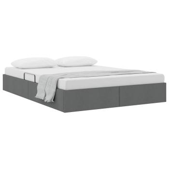 Ottoman Bettgestell mit Speicher Dunkelgrau 140 x 200 cm Stoff
