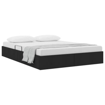Ottoman Bettgestell mit Speicher Schwarz 140 x 200 cm Stoff