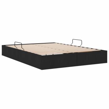 Ottoman Bettgestell mit Speicher Schwarz 140 x 200 cm Stoff