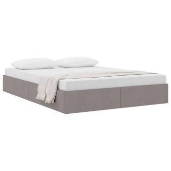 Ottoman Bettgestell mit Speicher Taupe 140 x 200 cm Stoff